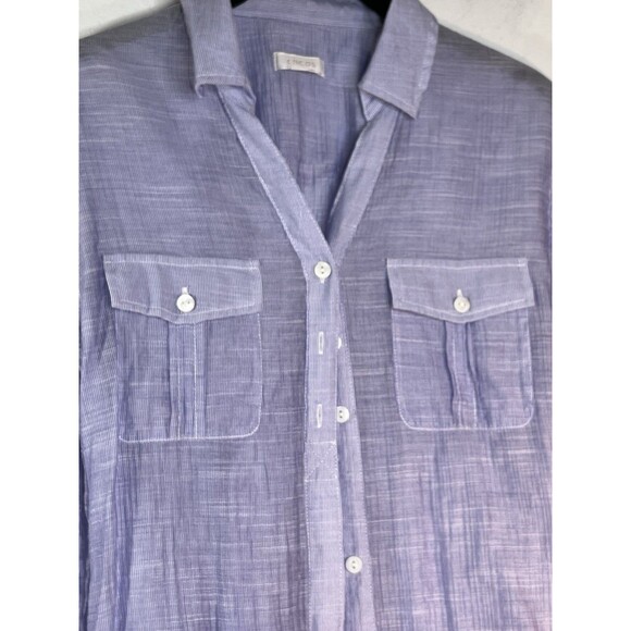 chicos Button Up Lavender Light Knit blouse top shirt 0 S 4 6 - Picture 3 of 10